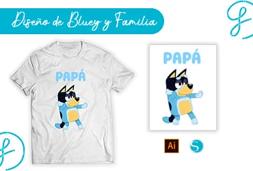 Diseño de Bluey Bingo y familia para fiesta de cumpleaños