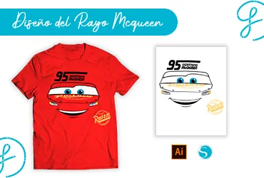 Diseño del Rayo McQueen: plantilla para sublimación, DTF y corte de vinil