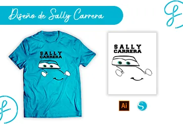 Diseño gratuito plantilla de Sally Carrera para sublimación y corte de vinil