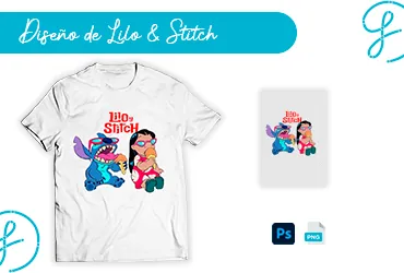 Diseño gratis de Lilo & Stitch para sublimación y DTF – Alta calidad para tus proyectos