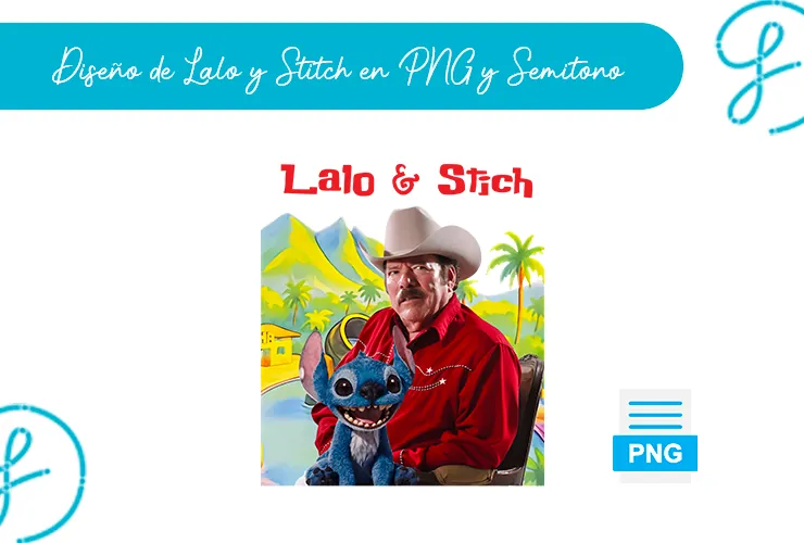Diseño de Lalo y Stitch en Semitono – PNG Gratis con Fondo Transparente para DTF