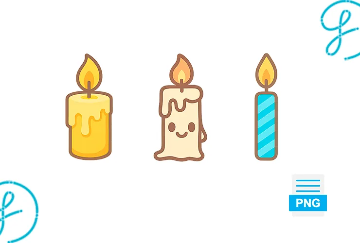Pack de velas PNG fondo transparente gratis