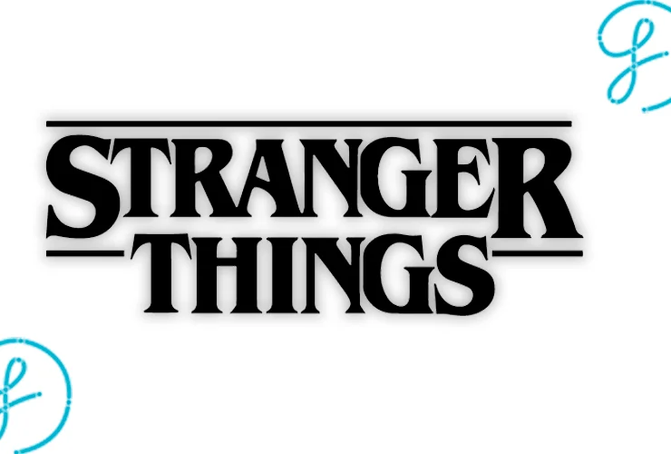 Logotipo vectorial de Stranger Things en alta resolución con tipografía roja retro listo para descargar y editar para corte en vinil, DTF o sublimación
